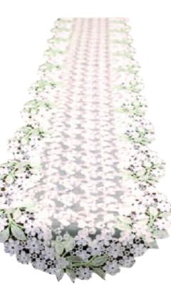 Vivienne Crystal Margaret Series Brodé Table 30 x 183 Ivoire WK1002L6 Chemin de table, cm, & Vert,