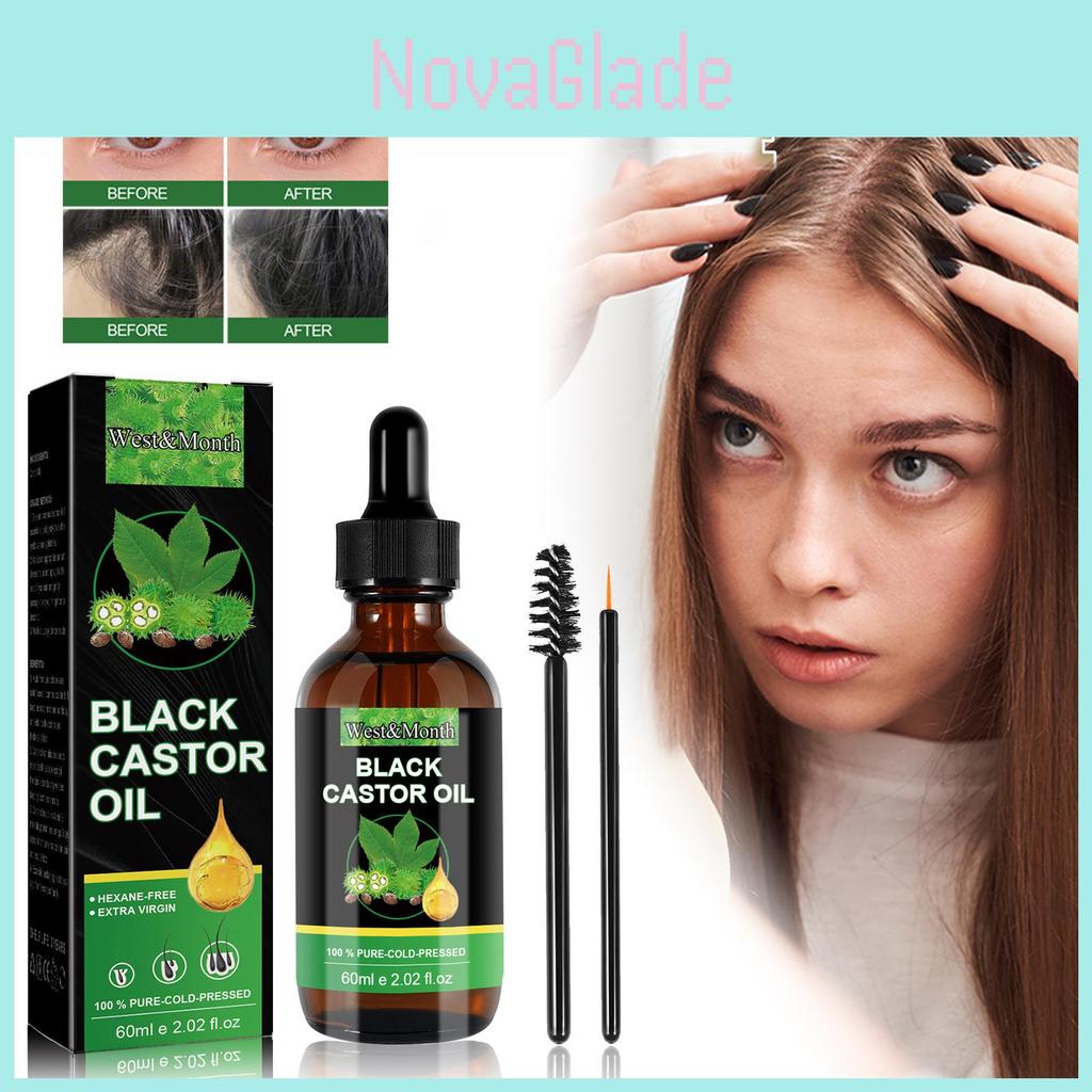 West Month Natural Castor Oil Hair Growth Serum For Nourishing Roots And Thickening Eyebrows And Eyelashes
