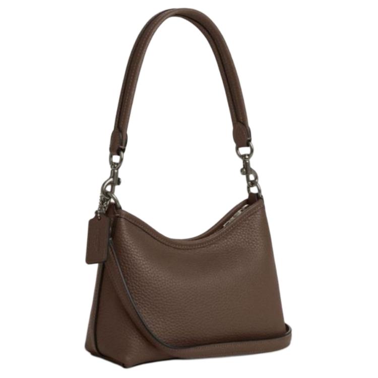 Coach Laurel 19 Letter Logo Detachable Leather Crossbody Shoulder Bag Small Women bags Brown CBH16-QBCBD