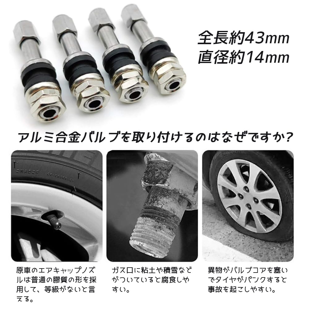 LOYELEY Inside Valve for Wheels, 12 Pieces, Clamp-in Valve, Universal Tire Valve, For Inside