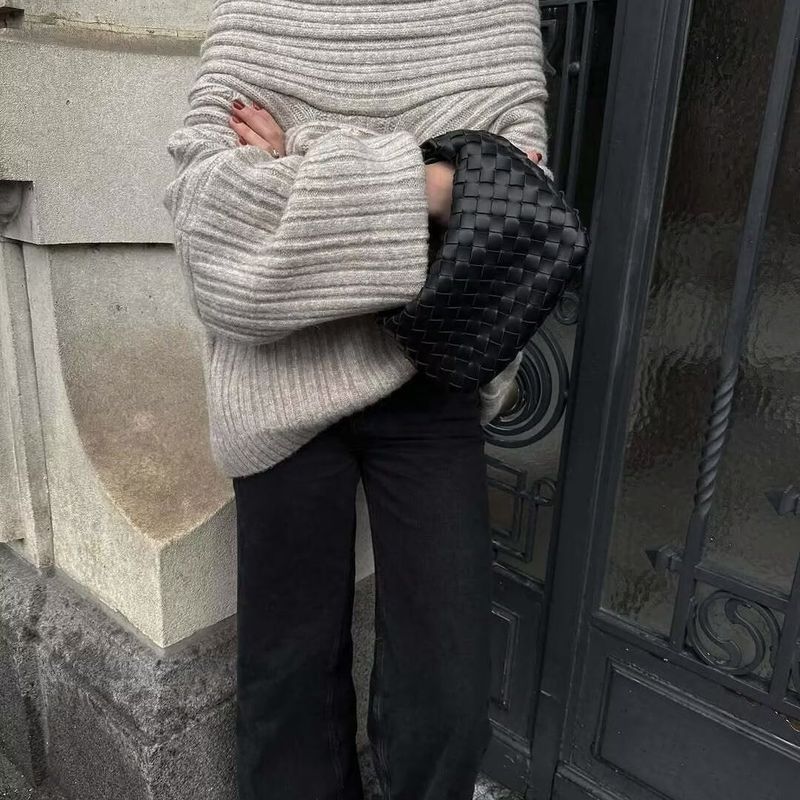 Zbzr Spring New Women Clothes Western Style Fashion Temperament Versatile Lazy off-Shoulder off-Shoulder Knit Sweater