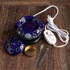 Black Base Double Ear Cloisonne Ceramic Incense Burner/Thermoregulation TimingEssential Oil Incense Powder Indoor Incense Burner