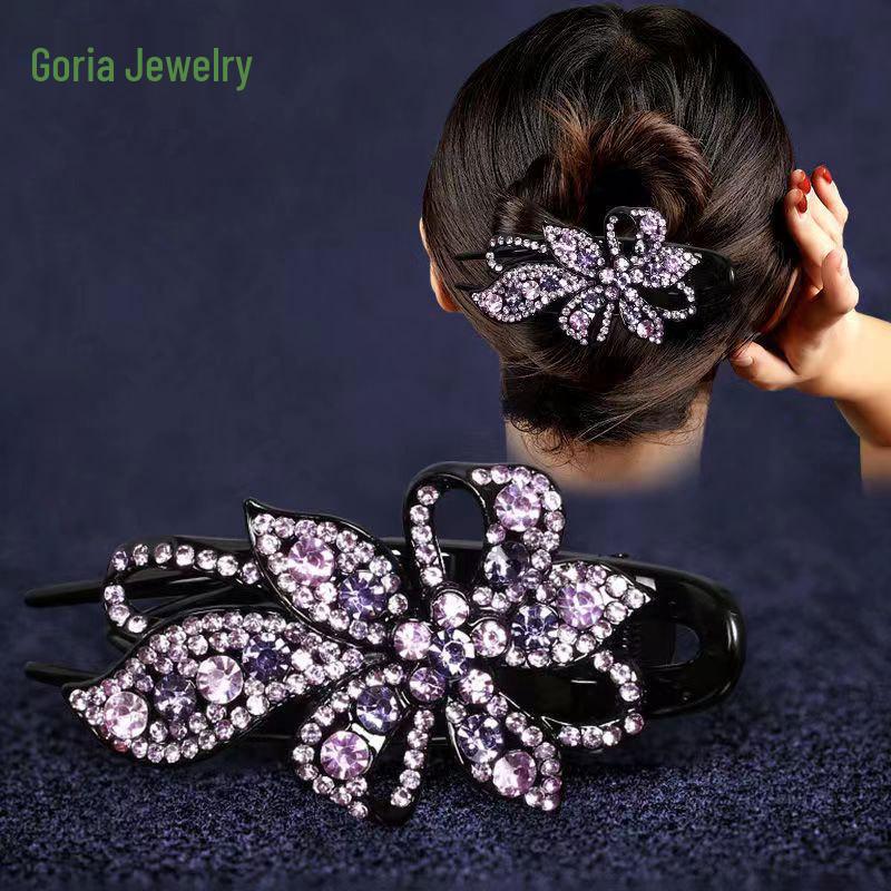 Elegante Strass-Entenschnabel-Haarspange - Koreanischer Stil Krallen-Haarnadel für Mütter