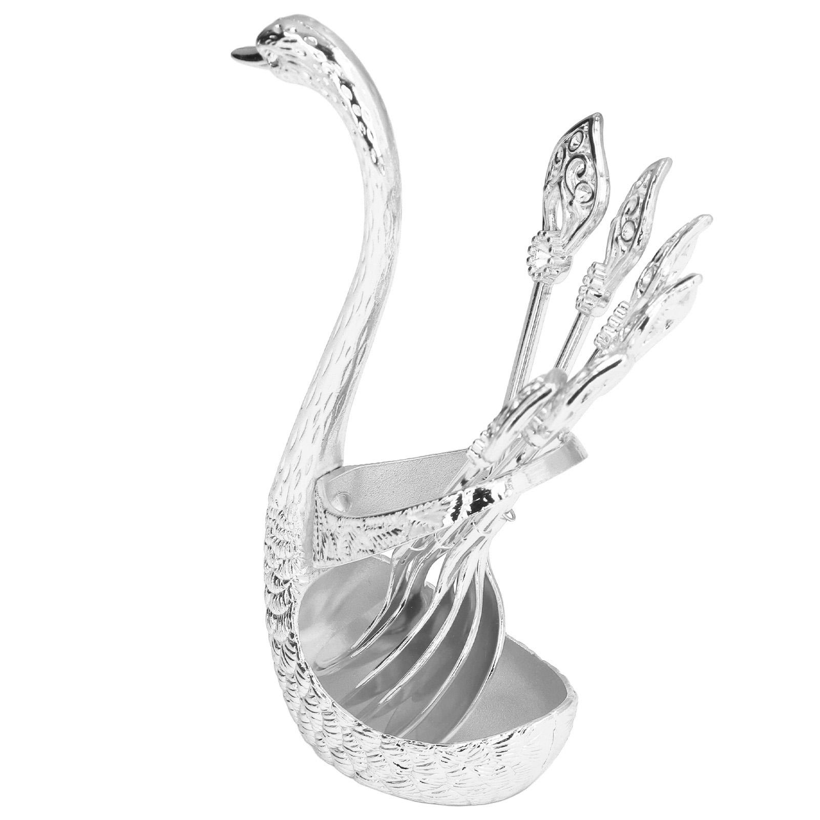 

Coffee Spoon Holder Elegant Zinc Alloy Embossment Design Glossy Bright Color Mirror Polish Coffee Stirrers Holder