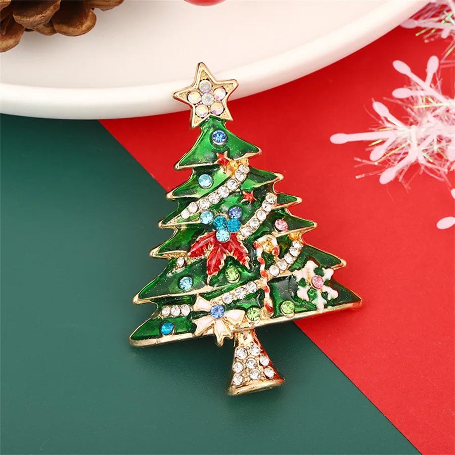 Party Office Brooch Pin Christmas Tree Brooches for Women Men Enamel Gifts on Tree Plants Christmas Gifts Jewelry Accessories