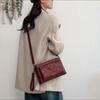 Mehrschichtige Umhängetasche mit großem Fassungsvermögen aus weichem Leder für Damen, Umhängetasche, Muttertasche
