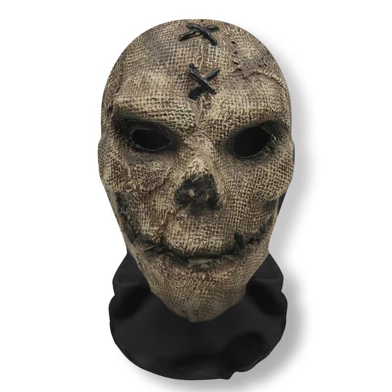 Halloween Ghost Face 3D Printed Mask Stretch Mesh Full Face Mask Skull Headdress Funny Party Halloween Horror Cosplay Props