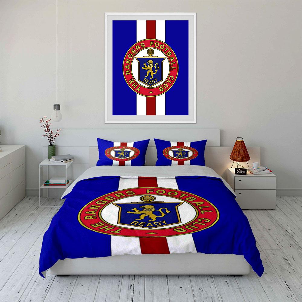 Rangers Football Club Bedding Set Bedding Duvet Cover Set Duvet Cover Pillowcases (1 * Duvet Cover 2 * Pillowcases, Without Duvet Insert)