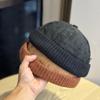New Japanese-style Vintage Jacquard Knitted Hat for Women, Korean Version, Autumn Fashion, Versatile, Face-slimming Woolen Hat, Artist Hat