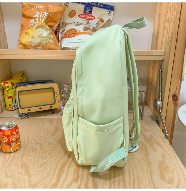 Schoolbag Female Students High School Students Solid Color Backpack