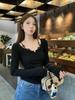 Plus Size Korean Style Women's Slimming Lace Trim T-shirt