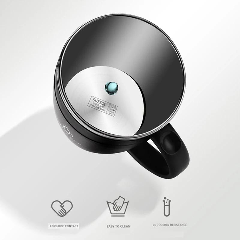 500ml Coffee Mug 304 Stainless Steel Double Layers Coffee Cup with Handle Leak-Proof Slide Cover Portable Thermal Water Bottle