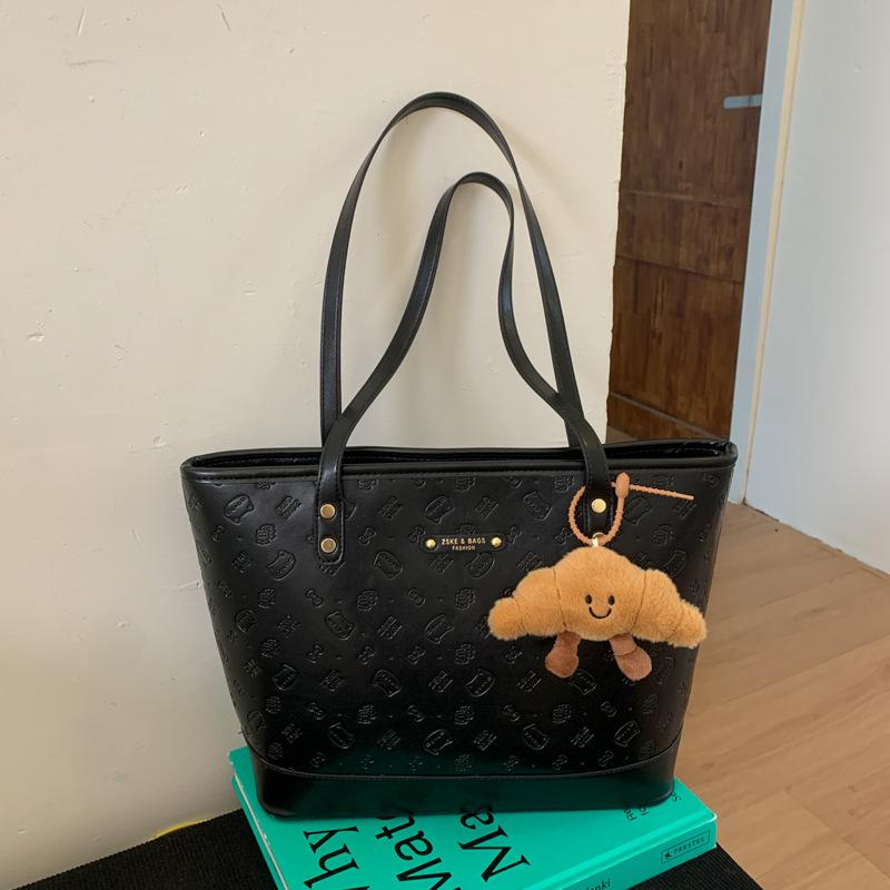 Korean version of simple casual large-capacity bag women's 2025 autumn and winter fashion versatile tote bag commuting to work shoulder bag