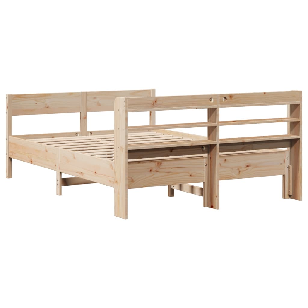 Solid Wood Bed Without Mattress 150 X 200 Cm Pine Wood
