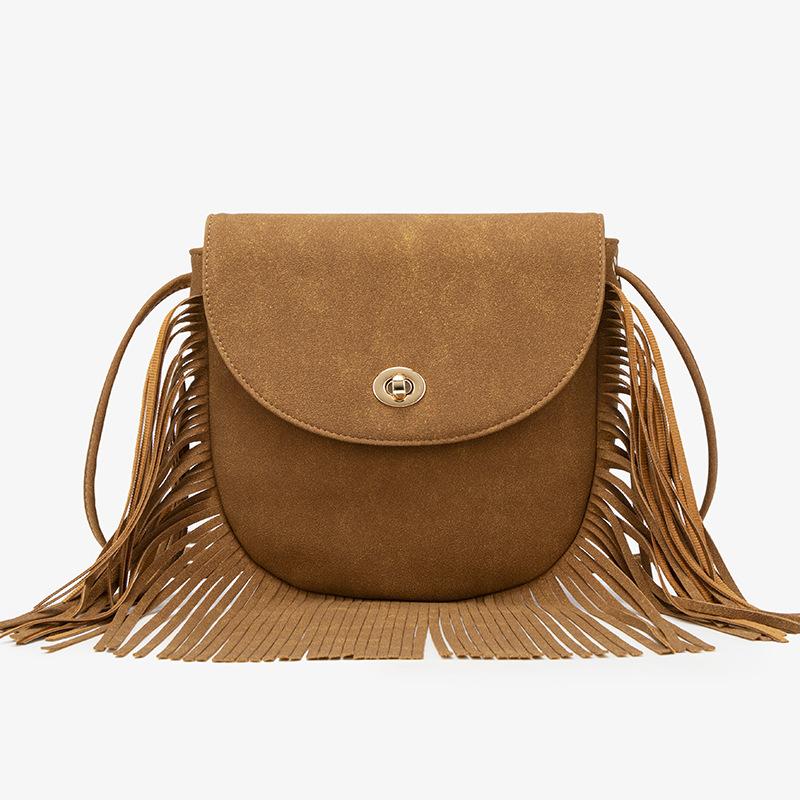 

Ретро этнический стиль бахрома женская сумка для телефона, модная и индивидуальная, универсальная сумка кроссбоди на одно плечо коричневый