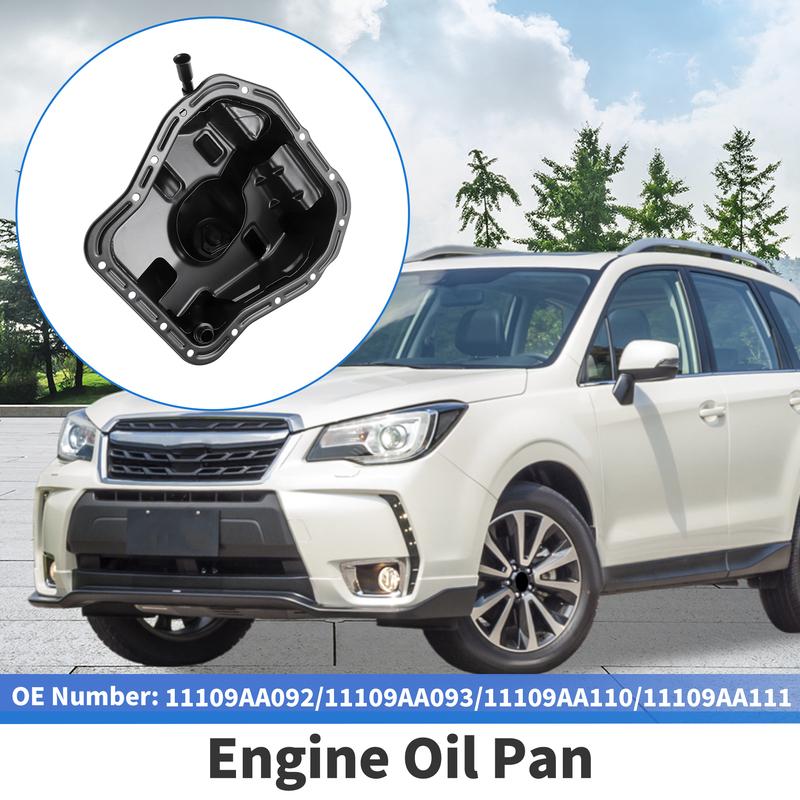 UXCELL No.11109AA093 Engine Oil Pan Oil Pan Sump Transmission Oil Pan for Subaru Forester 1999-2005 Iron Black