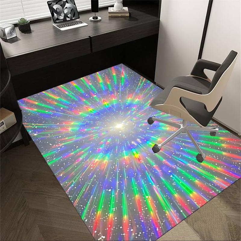 1PC Rainbow Starburst Extra Large Non Slip Floor carpet, Office, family, bedroom, Studio   Large Area Rug Indoor Rugs, , Vibrant Colors