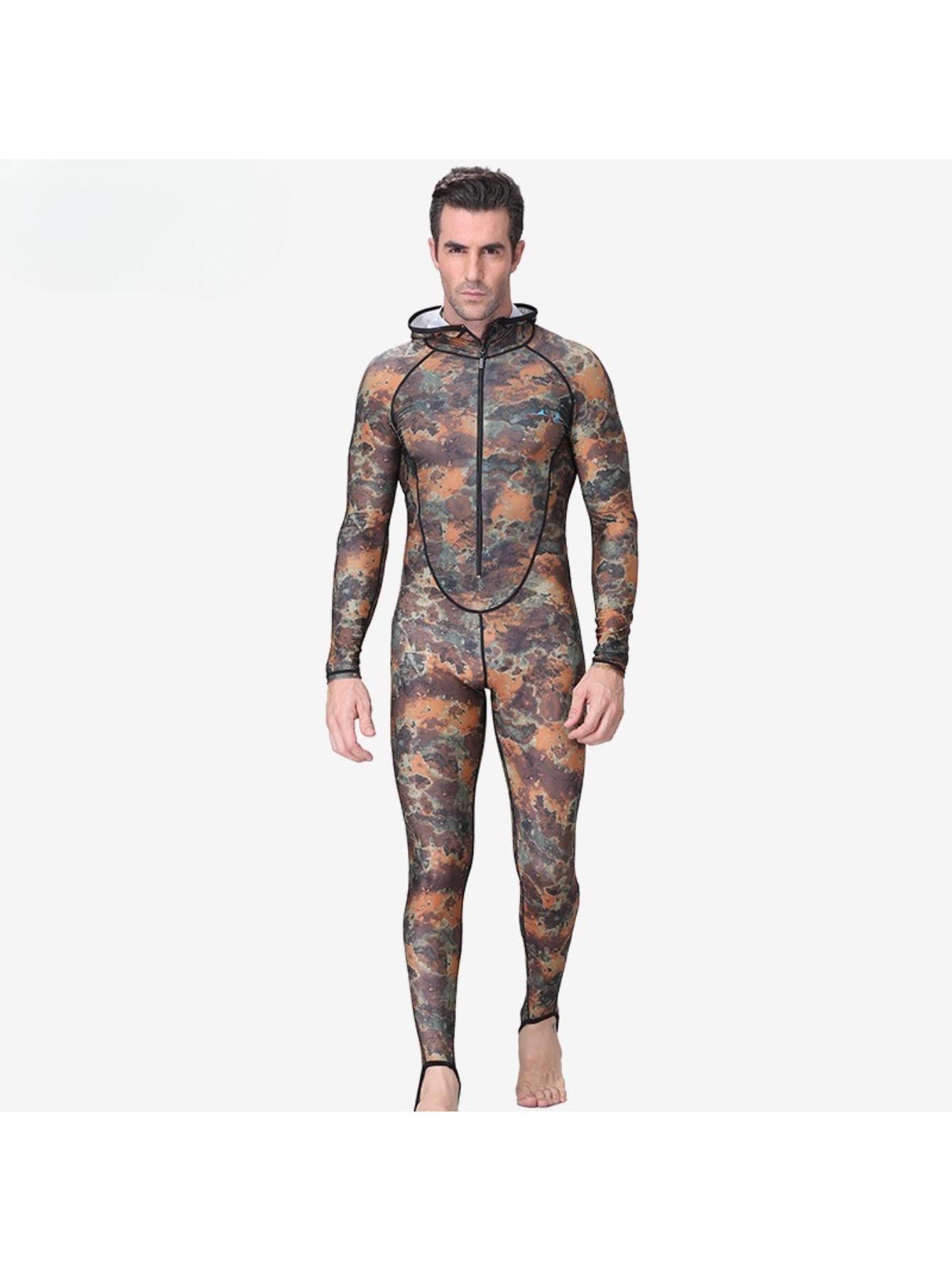 

Autumn and Winter Men s Camouflage Wetsuit One-piece Zip Hooded Surfing Wet Suit Wetsuits for Men XXXL