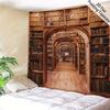 2D Antique Bookcase Corridor Backdrop for Book Lovers & Dark Aesthetic Photography