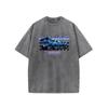 European sizes Men'S T-Shirt | Oversized Short-Sleeve Crew Neck Tee with Detailed Blue Racing Car Print, Bold "Motorsports" & "Speedster" Lettering