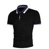 Sommer Herren Patchwork T-Shirt, Herren Jugend Sport Mode Kurzarm Poloshirt