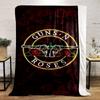 Guns N' Roses Neon Logo with Red Roses Design. Flannel blanket for bedroom, living room, sofa, and nap sofas.