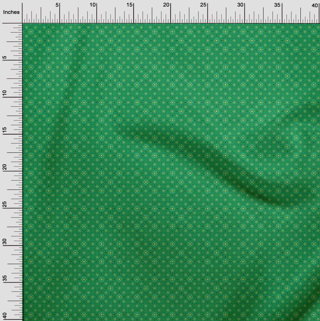 oneOone Material textil flexibil din bumbac verde, model asiatic, cu motive florale, pentru proiecte artizanale, imprimat la metru, 40 de inci