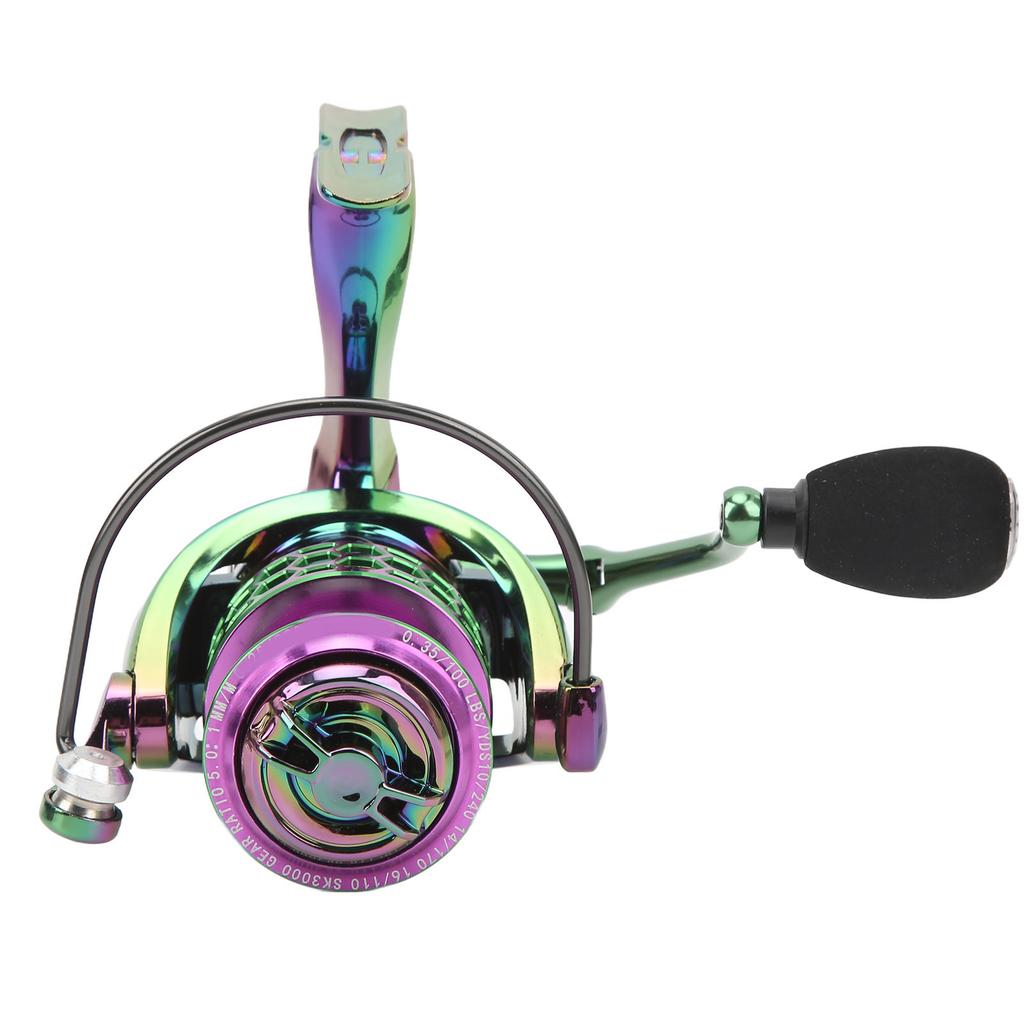 Lure Spinning Reel Metal Spinning Fishing Wheel Gapless 5.0:1 Speed Ratio Fishing Reel for Freshwater Saltwater SK3000
