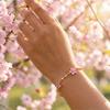 Romantic Colorful Crystal Flower Bracelet for Women Delicate Gold Color Cherry Blossom Chain Aesthetic Jewelry Valentine Gift