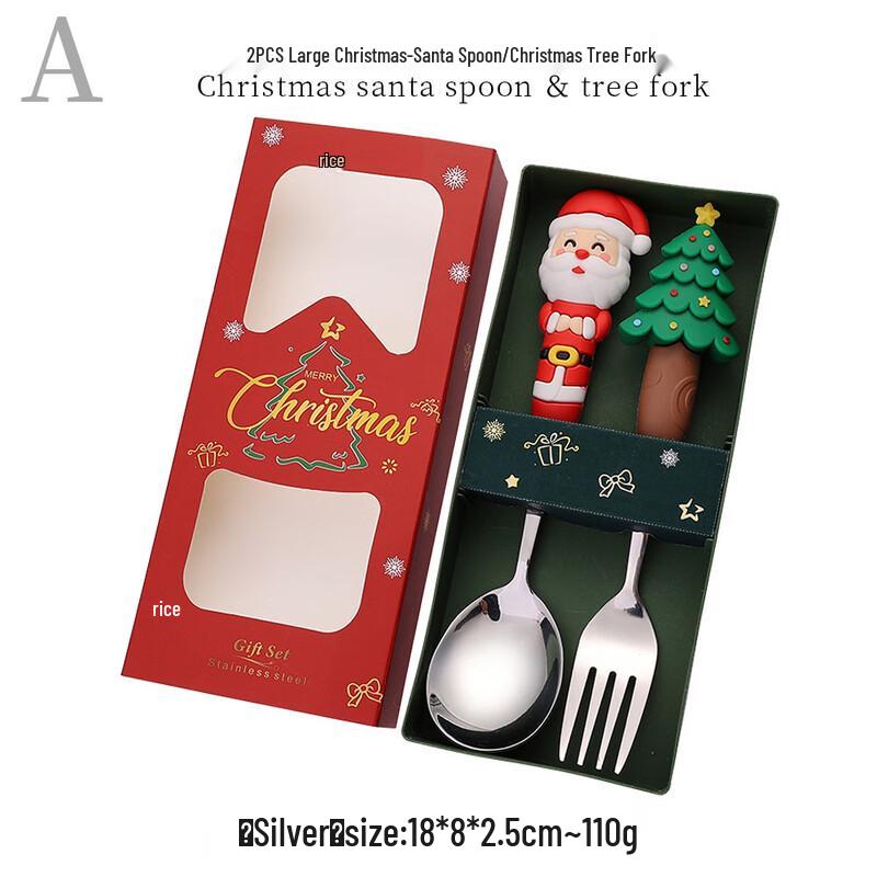 Christmas Stainless Steel Fork & Spoon Set