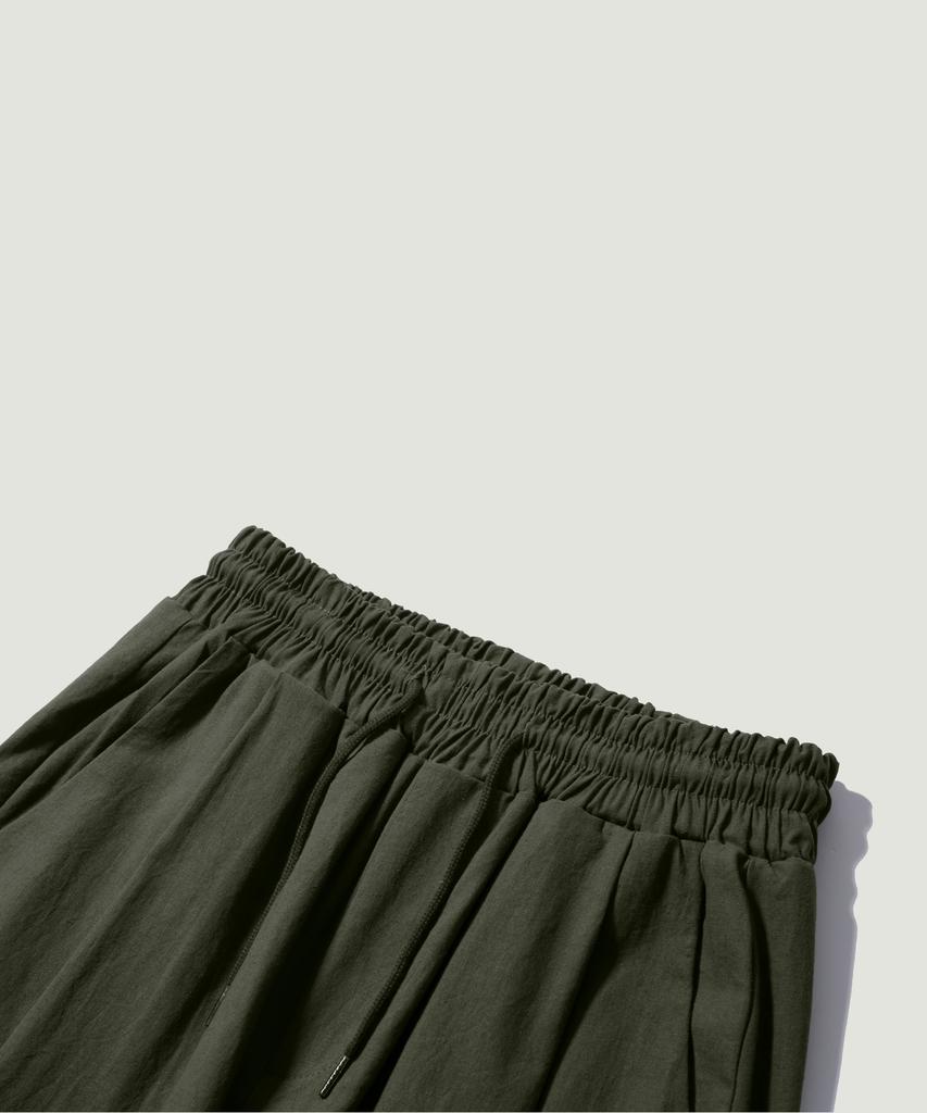 EASE Linen Elastic Waist Pants [Oversized Fit]_Khaki_Unisex