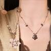 Vintage Ethnic Style Natural Stone Hand Woven Rope Wrapped Around Star Necklace, Women's Bohemian Holiday Accessory Gift