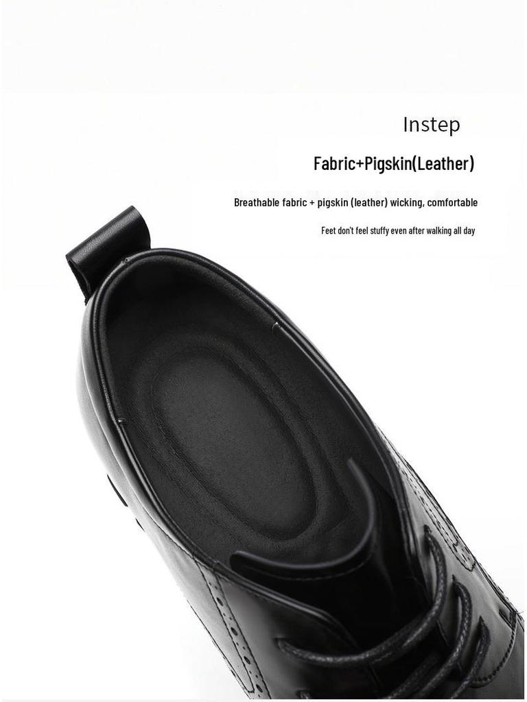 Herren 8cm Brogue Business Derby Schuhe - Schnürschuhe Rindsleder