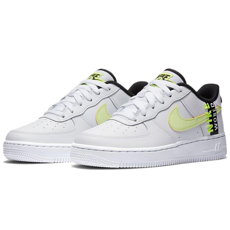 Nike Air Force 1 Low Worldwide White Barely Volt GS Sneakers CN8536-100