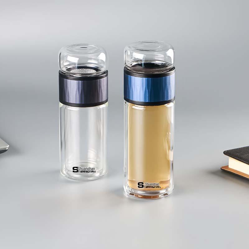 Shuanghan Shuangji Tea Infuser Double-Layer Glass Bottle