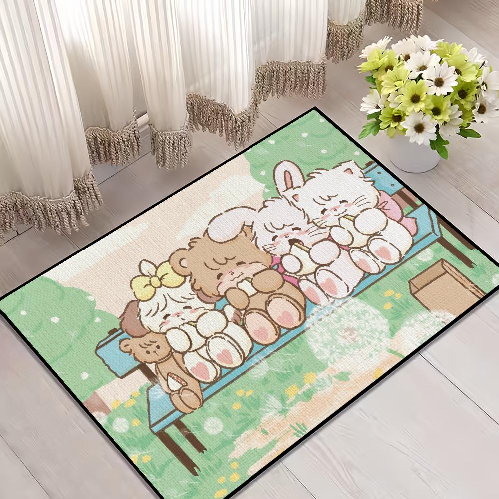 Small Carpet For House Bedroom Decoration Kitchen Bath Illustrations Super Absorbent M-Mikko Cute Rug Carpet Foot Non-slip