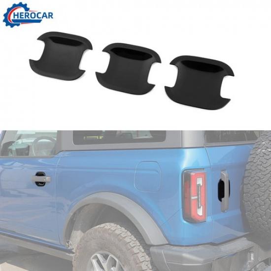 3pcs Door Handle Bowl Cover Decor Molding Trim For Ford Bronco +2 Doors ABS