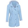 Women Solid Rain Jacket Outdoor Hoodie Waterproof Hooded Raincoat Windproof Tops