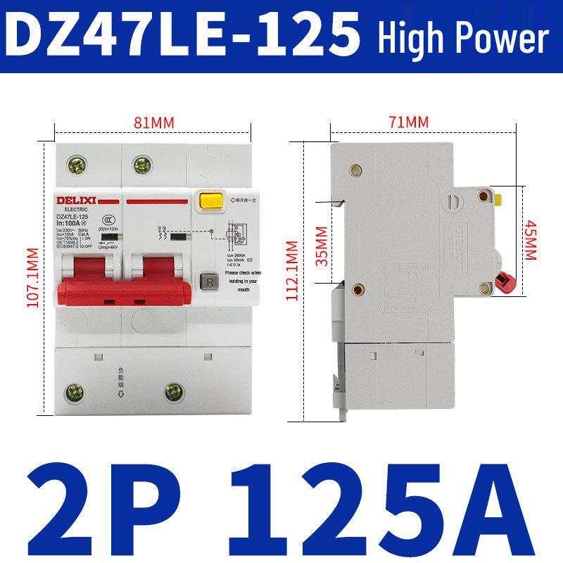 Delixi 220V Miniature Air Switch Circuit Breaker 2P with Leakage Protection, 1P+N, 3P, 4P.