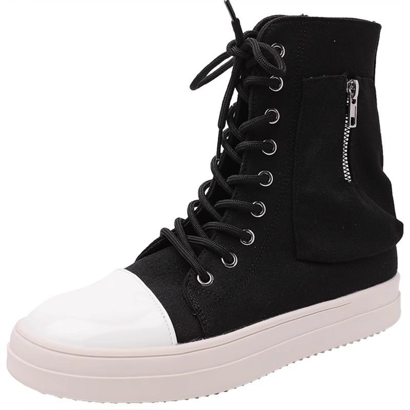 Internet Celebrity Boots Women 2025 New Korean Version Ugly Cute Round Pants Tube Boots Retro Pleated Trend Canvas Knight Boots