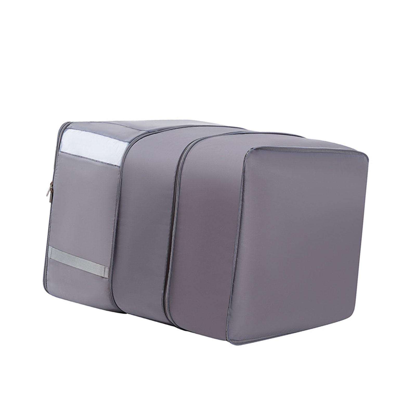 

Large Capacity Luggage Packing For Closet Bedding Self Compression Organizers Comforter Storage Bag Duvet Quilt Pillows 3 сірий