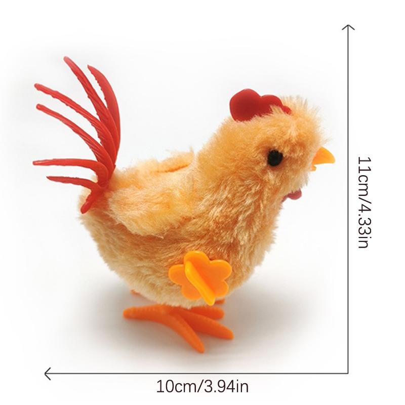 Simulation Big Rooster Wind-Up Toy Chicken Clockwork Plush Jumping Toy Easter Gift Kid Educational Interactive Toy Birthday Gift