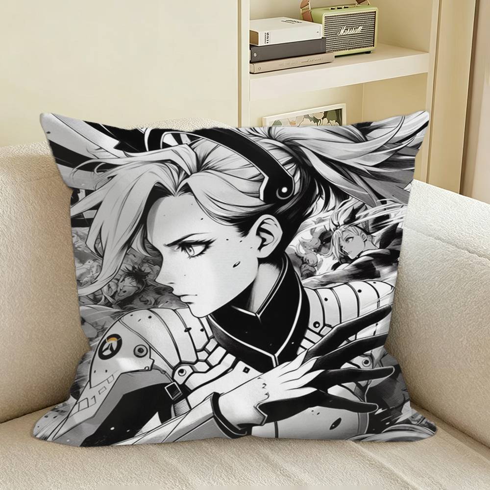 NEW OOverwatchS Game Square Sofa Pillow Cover Solid Color Living Room Home Decor Cushion Case