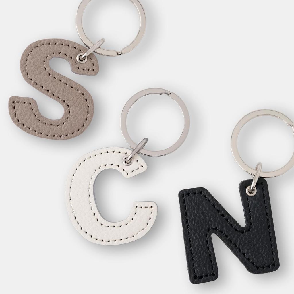 Slip-On Alphabet Keychain N White JAK-1401 Made In Japan Monotone Gift