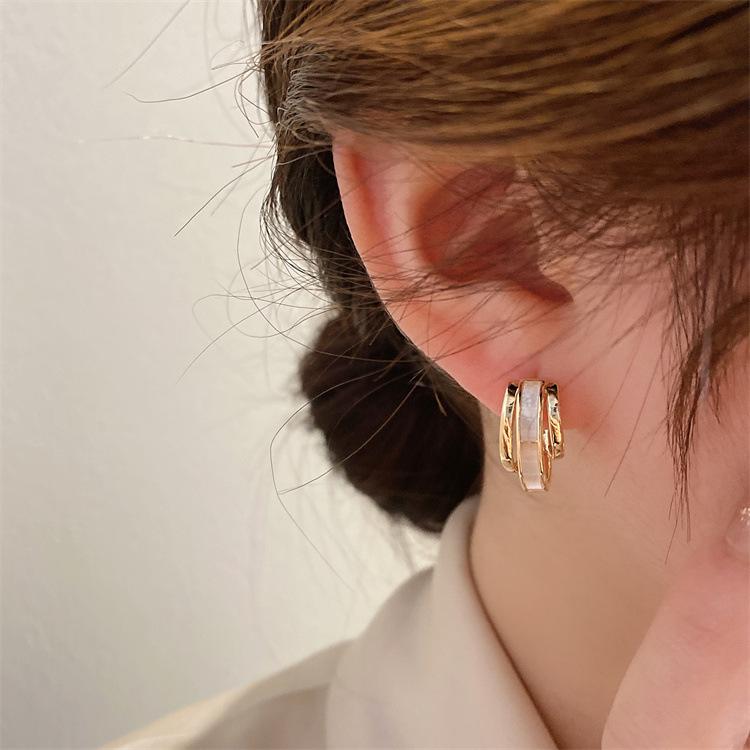 

New Arrival Elegant Multi-storey Silver Needle Ladies Stud Earrings Original For Women Birthday Gifts Anti Allergy