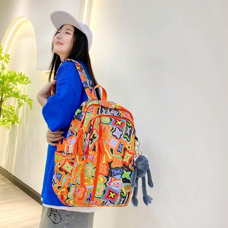 Schoolbag New Trend ins Personality Casual Graffiti Versatile Large Capacity School Bag Middle School Student Travel Backpack