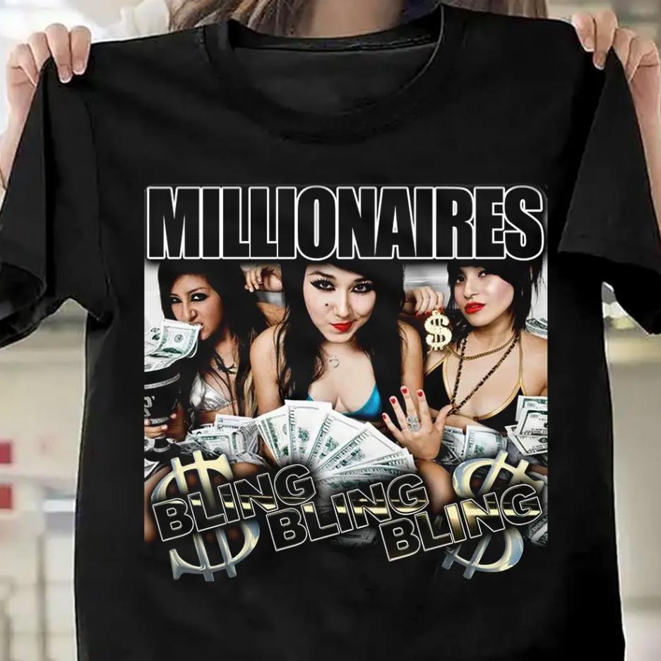 New Millionaires Bling Bling Bling Short Sleeve Black All Size GifT-shirt S