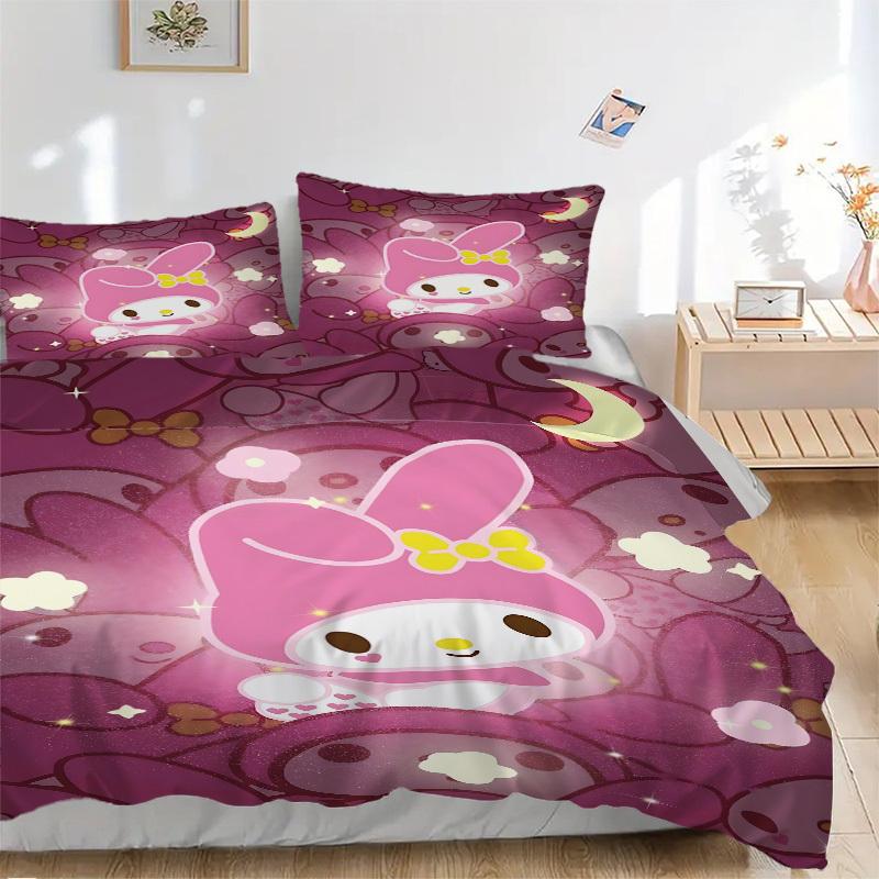 

3pcs My Melody Bedding Set: Perfect for Bedroom or Guest Room. Soft and Comfortable with No Core Included yy251009156 135x200cm