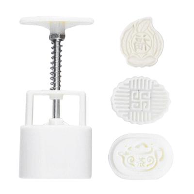 Plastic Mooncake Mold 50g Oval Peach Stamp Biscuit Cookie Cutter Hand Pressure Mould DIY Fondant Baking Tool Dropshipping