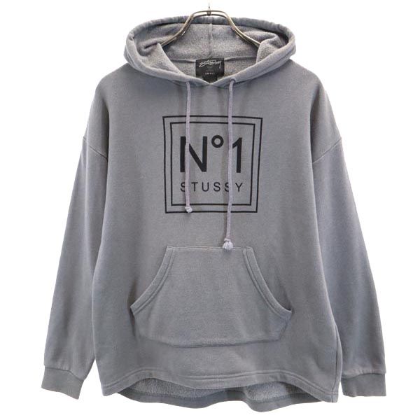 

STUSSY Print Long sleeve Sweatshirts S gray Back brushed Women Used